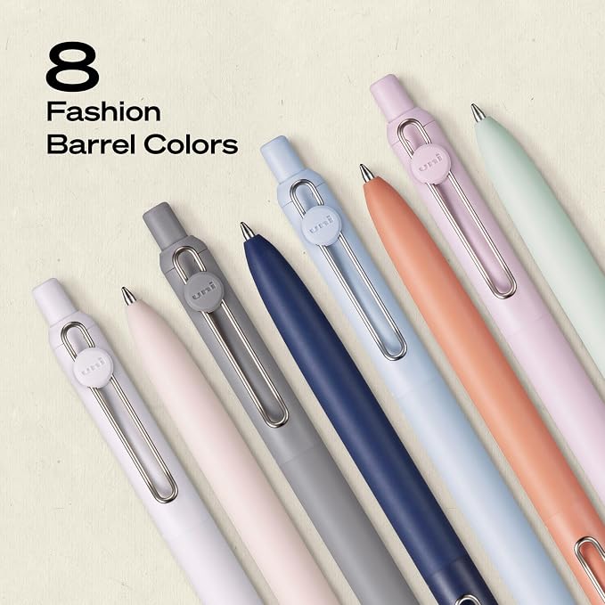 uniball™ Zento Gel Pens, Black Ink, 0.7mm Medium Point, 8 Count | Retractable, Smooth Writing, Quick-Drying, No Smear, No Bleed, Harmony Barrel Colors