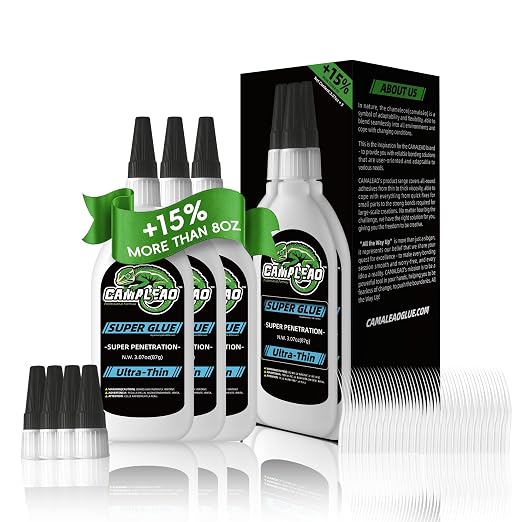 Ultra-Thin Super Glue Liquid Kit 9.2 oz | Fast Drying Clear Glue for Plastic Metal Glass Instant Cyanoacrylate Adhesive for Woodworking Stabilizing CA Finish Inlay