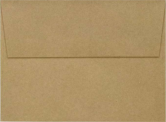 LUXPAPER A7 Invitation Envelopes for 5 x 7 Cards in 80 lb. Grocery Bag, Printable Envelopes for Invitations, w/Peel and Press Seal, 500 Pack, Envelope Size 5 1/4 x 7 1/4 (Brown)