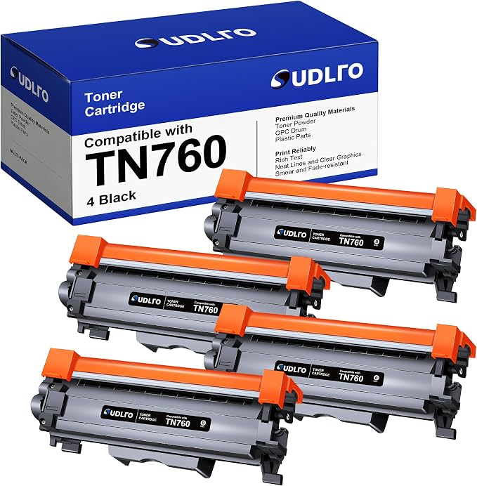TN760 Toner for Brother Printer Replacement for Brother TN760 TN-760 TN730 | Toner TN-730/TN-760 Compatible with MFC-L2750DW HL-L2370DW MFC-L2710DW HL-L2350DW HL-L2390DW DCP-L2550DW Printer(4 Black)