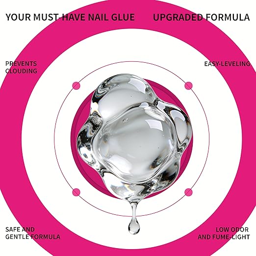 Nail Glue Gel, 15ml, Strong Hold 2 in 1 Nail Glue and Base Coat for Press On Nails, Nail Tips & Acrylic Fake Nails, Long Lasting, Maximum Strength, UV/LED Light Cure, DIY Salon Quality.