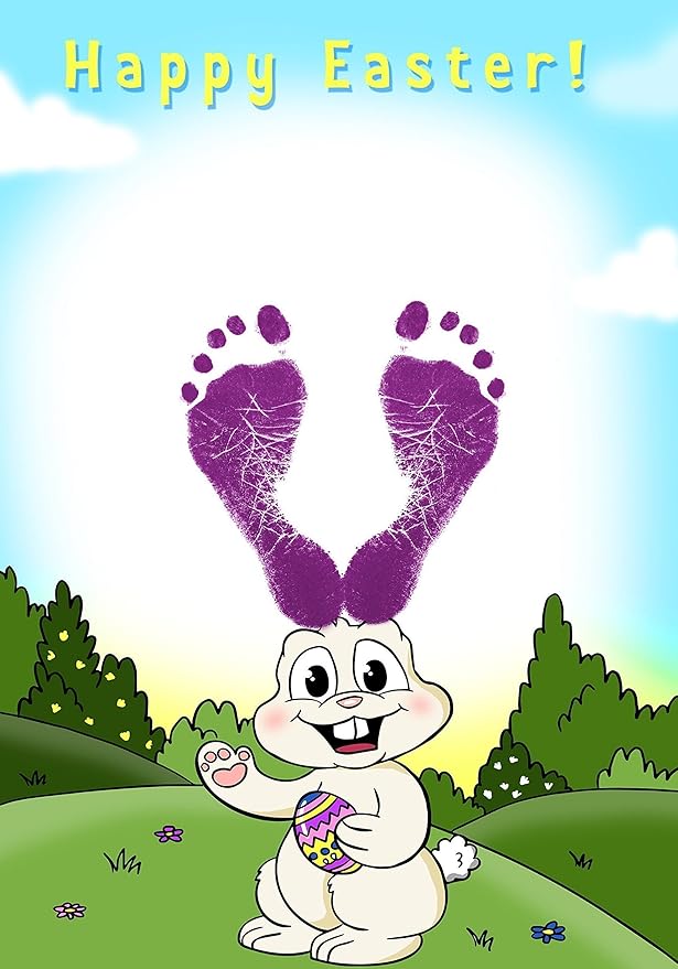 ReignDrop Ink Pad for Baby Footprint & Handprint - Creates Impressive Long Lasting Keepsake Stamp for Infant & Kids. Smudge Proof, Easy to Wipe Off Skin, Safe & Gentle Acid Free(Purple)