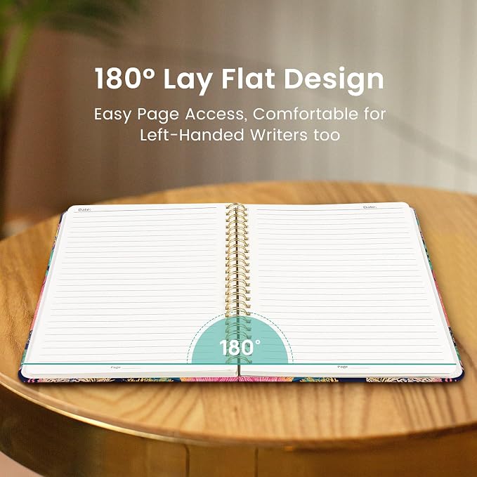 Lined Spiral Journal Notebook for Women, Pretty College Ruled Notebook for Work & Note Taking, A5 Hardcover Journal for Writing, Cute Aesthetic 140 Pages, Coral Reef
