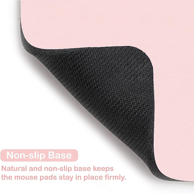 Audimi Small Mouse Pad 6 x 8 Inch, Mini Mouse Pad Thick for Laptop Wireless Mouse Home Office Travel, Portable & Washable (Pink)