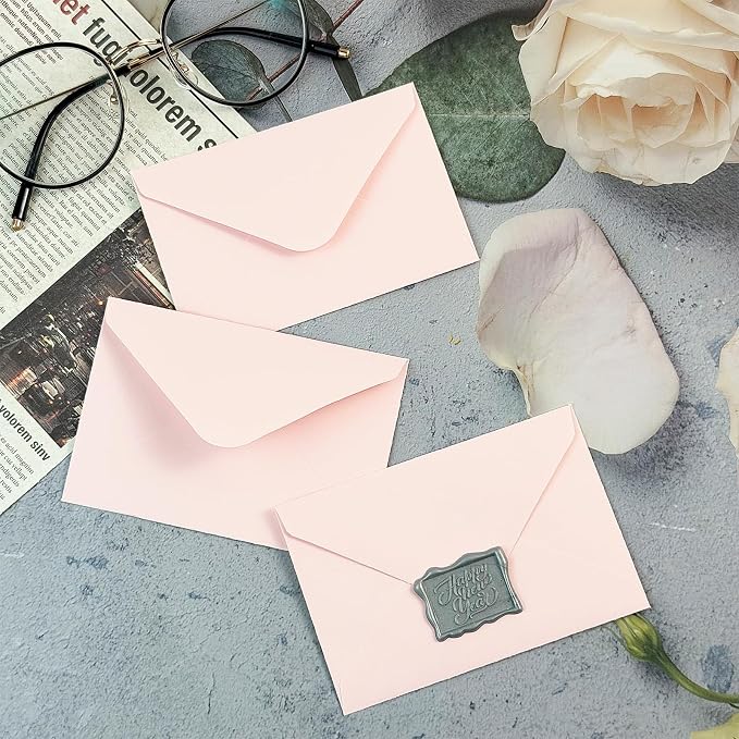 150 Packs of Gift Card Envelopes, Mini Envelopes, Gift Card Holder, Business Card Envelopes (4"x2.75") (Pink)