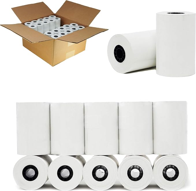 (50 Rolls) 3 1/8 x 119 ft Thermal (48 GSM Paper thickness - Premium Quality German Paper) Paper Rolls BPA Free Cash Register Thermal Paper Rolls from BuyRegisterRolls