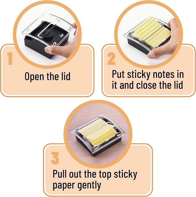 Mr. Pen Pop Up Sticky Note Dispenser, 3" x 3", Black, Sticky Note Dispenser | Sticky Note Holder for Desk, Clear Top