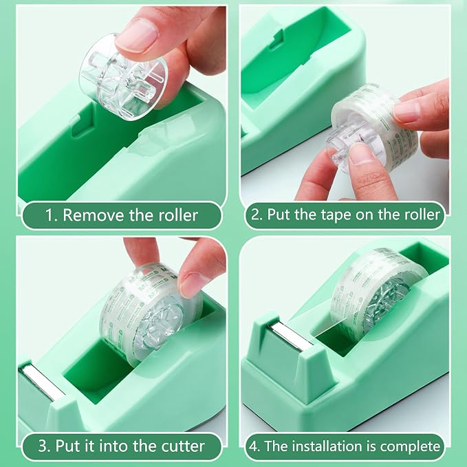 Green Desk Accessories, Green Office Supplies, Stapler, Staple Remover, Tape Holder, Pen Holder, Ballpoint Pen, Scissor, Binder Clips, Paper Clips and 1000pcs Staples.