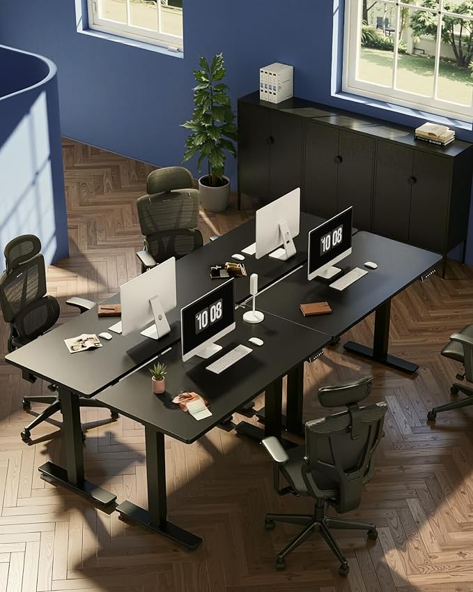FLEXISPOT EN1 One-Piece Standing Desk, 40"x24" Seamless Desktop Electric Height Adjustable for Home Office, Study Rooms & Multi-Device Workstations, Black