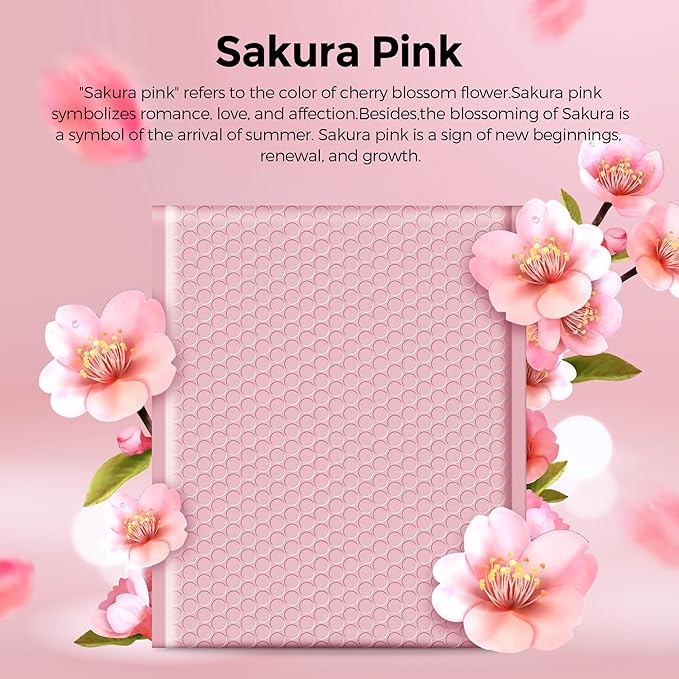 Metronic 500PC Bubble Mailers 8.5X12 Inch Light Pink Waterproof Padded Envelopes Usable Size 8.5x11 Self-Seal Cushioning Bubble Envelopes for Shipping,Jewelry Makeup Supplies, Packaging Bulk