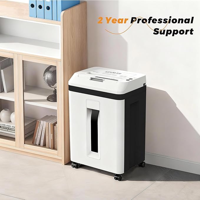 150-Sheet Paper Shredder Heavy Duty, Micro Cut and CDs/Cards, P5 Ultra Security, 60 Min Non Stop Shredder for Home Office, 5.3 Gallon Bin with Wheels, <60 dB (OL289)
