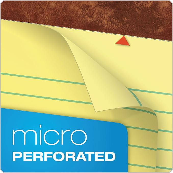 Tops 8.5 x 11.75 Legal Pads, The Legal Pad Brand, Wide Ruled, Yellow Paper, 50 Sheets Per Writing Pad, Made in the USA (7532) 12 Count (Pack of 6)