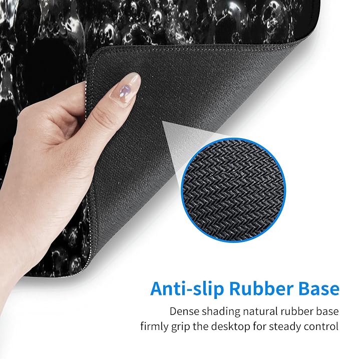 Skull Mouse Pad XL Large Mousepad Non Slip Rubber Base Desk Mat for Laptop Computer Gaming 31.5" X 12"
