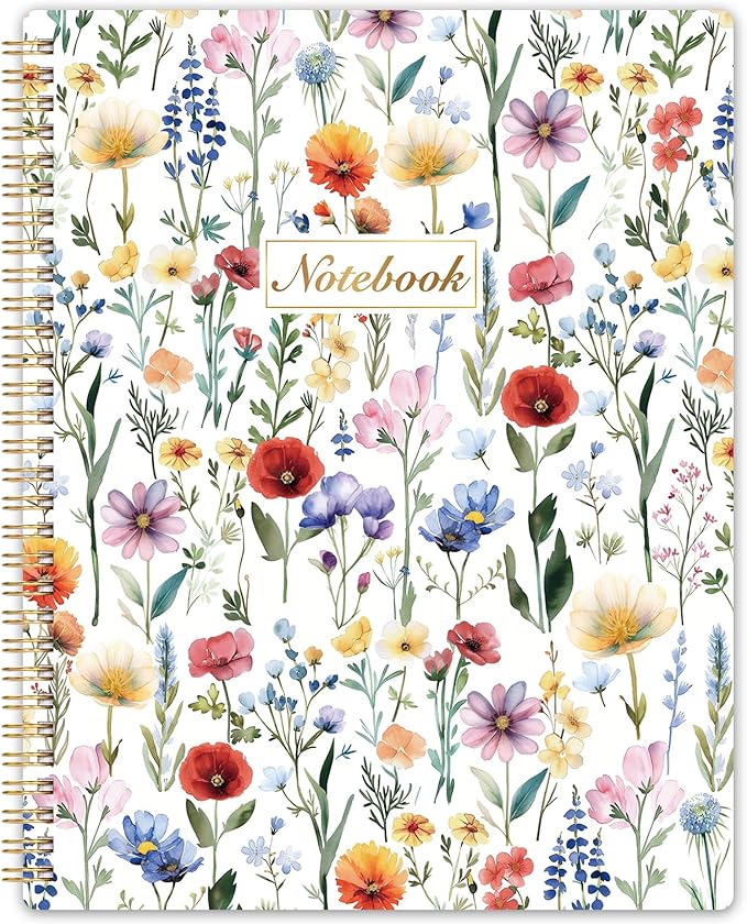 Spiral Notebook - Ruled Notebook/Journal, Lined Journal, 8.5'' x 10.5'', 55 Sheets/110 Pages, Journal for Women, Journal with Spiral Bound, Thick Paper, Back Pocket, Perfect for Office & School