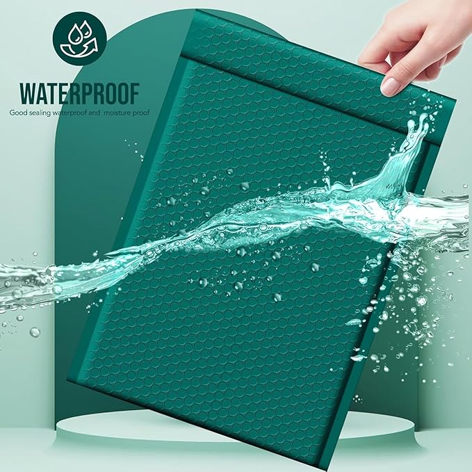Fuxury Large Bubble Mailers 10.5x16" 250 Pack Forest Green Self Seal Padded Envelopes Opaque Mailing Envelopes Bubble Padded Cushion Padded Mailers for Packaging Small Business Bulk #5