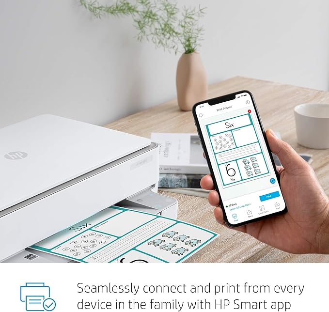 HP Envy 6055 Wireless All-in-One Printer | Mobile Print, Scan & Copy (5SE16A) (Renewed Premium)