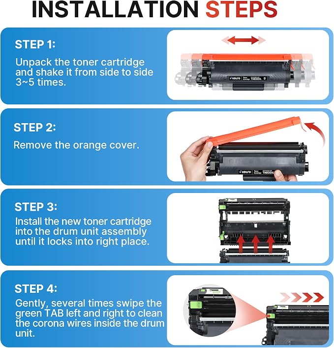 SUDLTO TN830XL TN830 Toner Cartridges Replacement Compatible for | Brother TN830 TN-830 TN830XL to Use with HL-L2460DW DCP-L2640DW HL-L2405W HL-L2400D HL-L2480DW MFC-L2820DW Printer (1 Black)