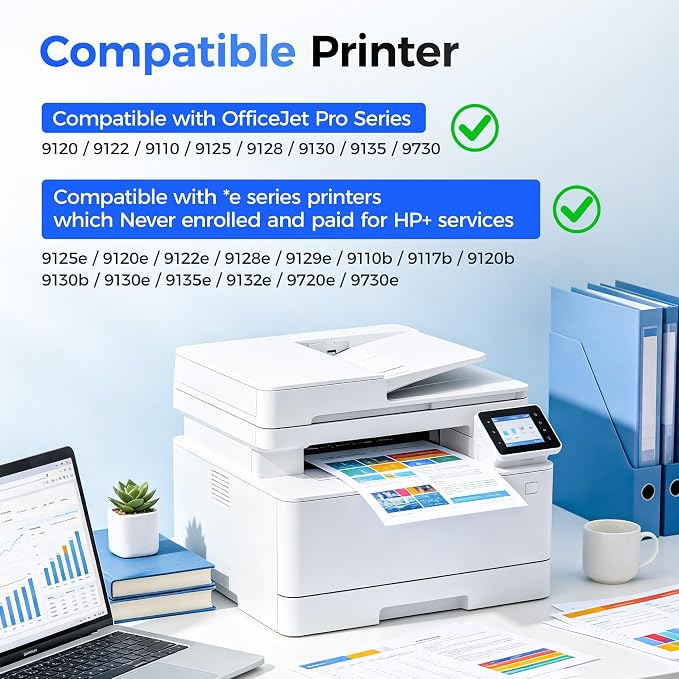 936e 936XL Ink Cartridges with Chip Combo 4-Pack High Yield Replacement for HP 936e 936 Ink Works with HP OfficeJet Pro 9125e 9135e 9110b 9128e 9130b 9122e 9120e Wide Format 9730e Printers Black Color