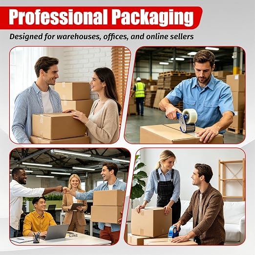 Pacific Mailer Clear Packing Tape, 1.88" x 65 Yards, 2.7 Mil, 6 Rolls Clear | Heavy Duty Strong Adhesive Shipping & Moving Tape for Storage and Warehouse Packaging