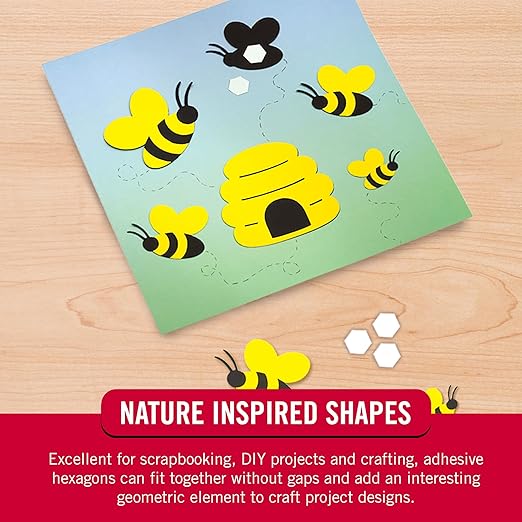 VELCRO Brand Sticky Back Hexagons, Adhesive Dots, White, 3/4 in, 150 Pk | Hook And Loop Dots with Adhesive For Smooth Surfaces, Nature Inspired Shapes For Office Classroom And Home Organization