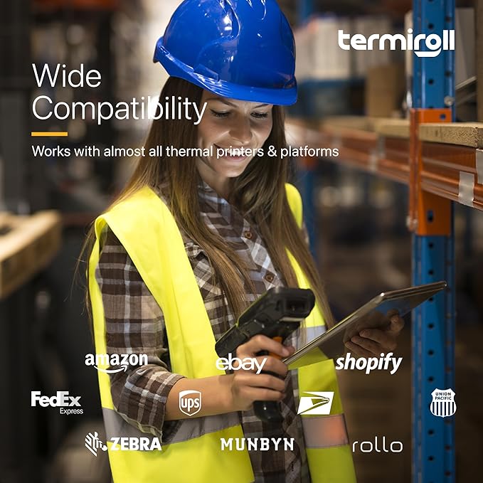 4x3 Direct Thermal Labels – 500 Labels/Roll, Product & Inventory Barcode Labels, No Ink Required, Smooth Feeding for Rollo, Zebra & MUNBYN Printers