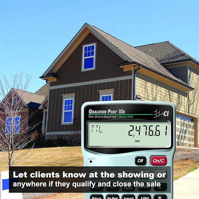 Calculated Industries 3415 Qualifier Plus IIIx Advanced Real Estate Mortgage Finance Calculator | Simple Operation | Buyer Pre-Qualifying | Solves Payments, Amortization, ARMs, Combos, FHA, VA, More