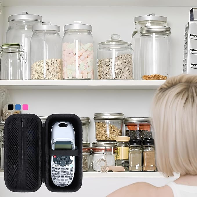 Storage Case Compatible with DYMO LetraTag 100H / 100H Plus Handheld Label Maker for Office or Home (Black)