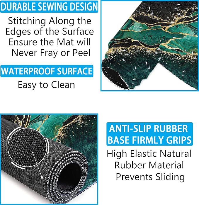 Large Mouse Pad with Wrist Rest, 4-in-1 Wrist Rest for Keyboard and Mouse | Non-Slip Waterproof Desk Mat Set, 35.4"x15.7" Desk Mat+Keyboard Wrist Rest+Mouse Wrist Support+Cup Coaster for Home Office