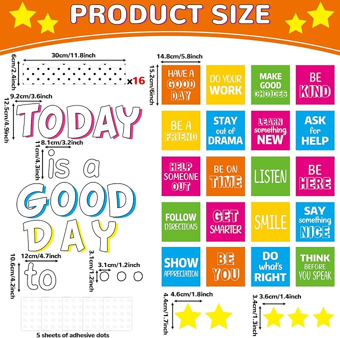 Inspirational Bulletin Board Set Motivational Back to School Classroom Decorations Today Is A Good Day Quotes Bulletin Board Positive Cutout for Teacher Student Classroom School Office Wall Decoration