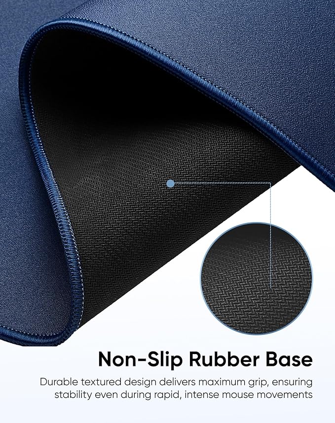 Waterproof Large Gaming Mouse Pad with Durable Stitched Edges, Non-Slip Rubber Base, Grainy Jacquard Mouse Mat Desk Pad for Home Office Gaming, 35.4''x15.7''x0.12'', Matte Gray