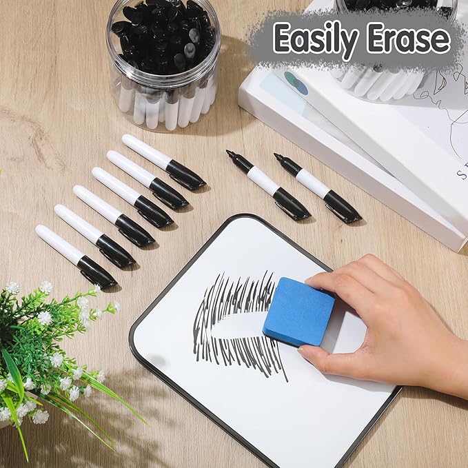 Ctosree 80 Pcs Mini Dry Erase Markers for Nurses Badge Erasable Whiteboard Markers with Cap Clips Back to School Low Odor Dry Erase Pens for Office Classroom Supplies