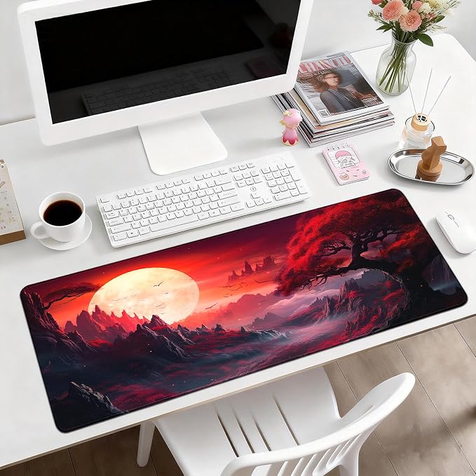 Gaming Mouse Pad, Desk Mat for Keyboard and Mouse, Large Mouse Pad for Desk, Computer Mousepad