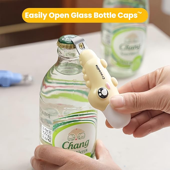 2-in-1 Ceramic Box Cutter & Bottle Opener, Mini, Cute, Box Opener, Built-In Magnetic, Small Box Cutter, safety Package Opener with Protective Cover for Packages, Letters, Office, Home