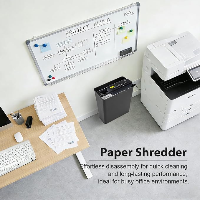 Wingwise 8 Sheets Paper Shredder for Home Office | No Basket, Extendable Arm, P-2, 2 Mins