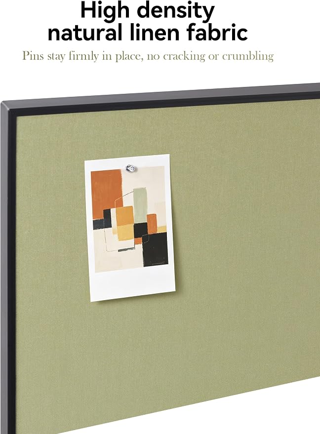 Cork Board White Board Combo for Wall | 30"X20" Linen Bulletin Board Whiteboard, Magnetic Dry Erase Corkboard for Home, Office, School, Green