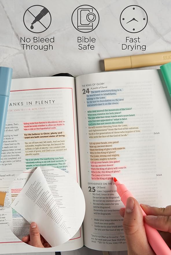 BLIEVE- Aesthetic Bible Highlighters No Bleed Through Assorted Colors, Cute Highlighter For Journaling Office Supplies And Accessories, Bible Highlighters And Pens No Bleed Chisel Tip (VINTAGE)