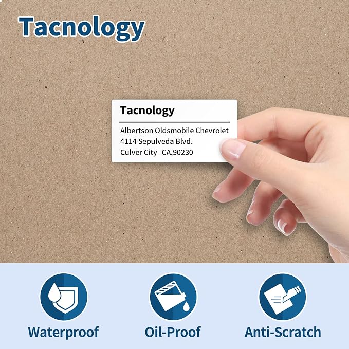 Tacnology 12 Rolls 2" X 1" Direct Thermal Labels - Perforated Barcode Replacement Labels - Compatible with Rollo & Zebra Desktop Printers - FBA Adhesive Address Shipping Labels- 1300 Labels/Roll