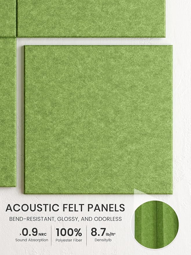 Bumusty 48" x 36" Large Cork Board Alternative, Kelly Green | 12-Pack Felt Bulletin Board Tiles, 60 Adhesive Tabs, 30 Pushpins, Home, Office, Classroom, Vision Board