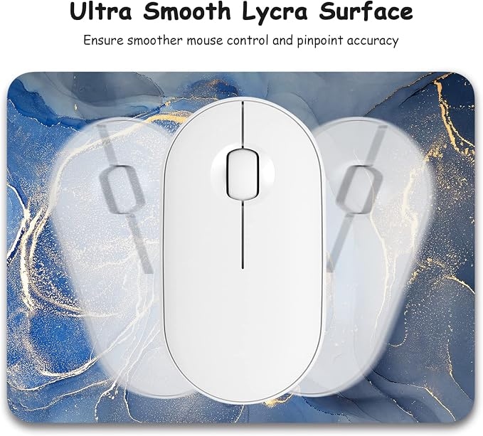 Dapesuom Small Mouse Pad, 6 x 8 Inch Thick Rubber Premium-Textured Non-Slip Portable & Washable Mini Mouse Mat for Women Wireless Laptops Keyboard Tray Gaming Work Computer Travel, Gray Gold Marble