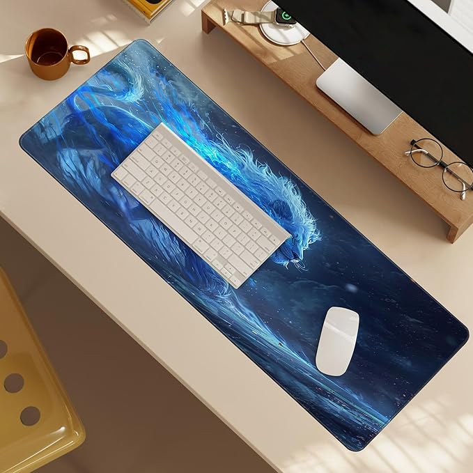 Cool Lion Galaxy Star Extended Gaming Mouse Pad, Multipurpose Non-Slip Rubber Base Large Keyboard Mousepad Desk Mat for Office Home, 31.5" X 11.8"