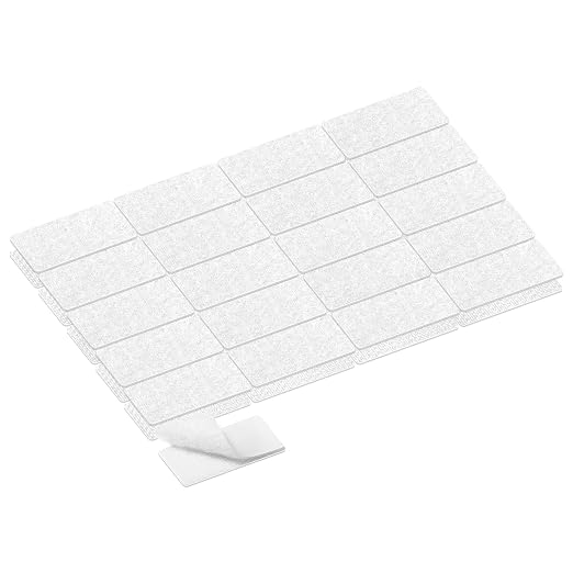 1x2 Inch Hook and Loop Strips, 20 Sets Nylon Self Adhesive Tape, Double Sided Strong Back Adhesive Tape and Dots for Office, Home and Crafting, Heavy Duty, White