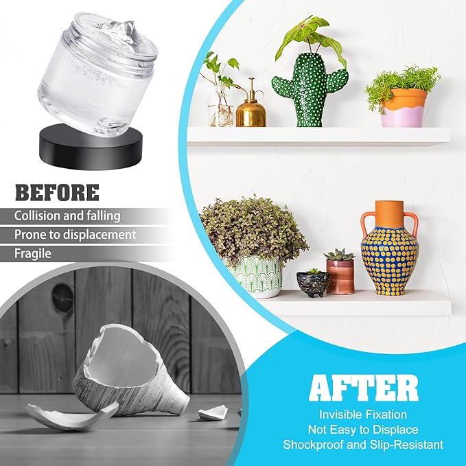 Exhibit Gel for Museum - 6oz Clear Removable Gel, with Museum Putty Clear Removable/Museum Wax, Suitable for Dry and Smooth Surfaces of Collectibles/Metal/Glass, Reusable, Stop Falling Vibration