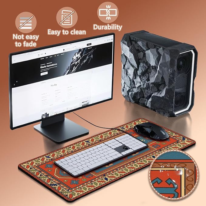 Mouse Pad Gaming - Desk Mat for Keyboard and Mouse - Large Mouse Pads for Desk, Gaming Mousepad with Non-Slip Base, Desks Pad (31.5" X 11.8") for Game, Office and Home