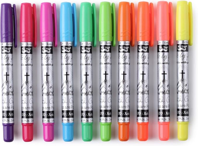 Mr. Pen- No Bleed Gel Highlighters, Assorted Colors, 10 Pack | Bible Highlighters and Pens No Bleed, Bible Markers for Study, Journaling, School Supplies and Accessories
