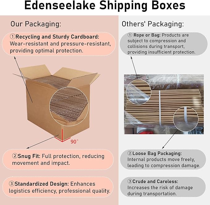 EdenseeLake 40 Pack 11x6x6 inches Shipping Boxes Small Cardboard Boxes for Packing, Moving, Mailing, Brown