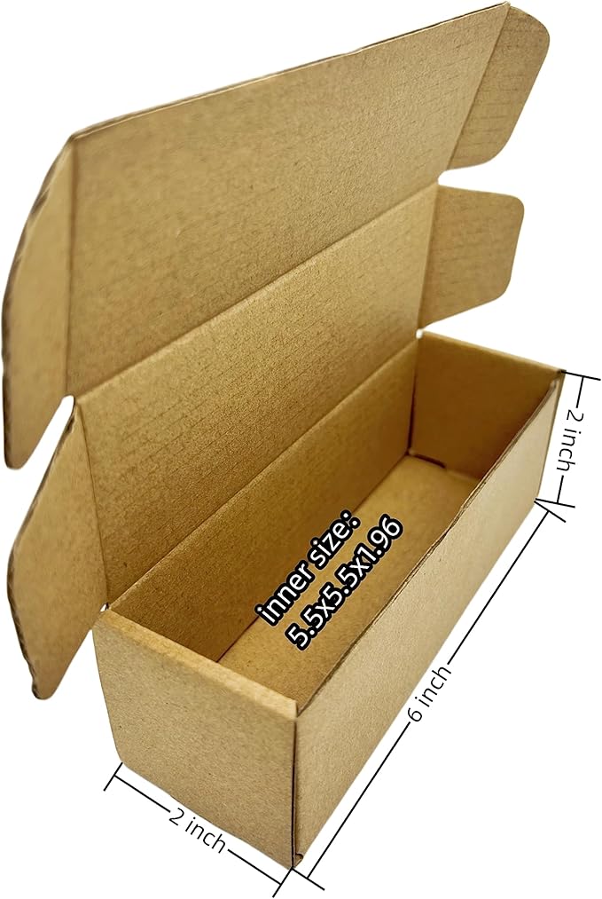 6 x 2 x 2 Inches Small Shipping Boxes 50 Pack Corrugated Cardboard Packaging Business Moving Mailing Box