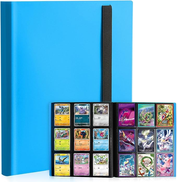 Card Binder, 9 Pocket Trading Card Album Folder,20 Pages, 360 Card Capacity Sports Card Binder, Premium Card Binders Compatible with MTG, TCG, Baseball Cards (Light blue)