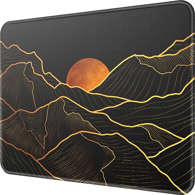 MROCO Mouse Pad [30% Larger] with Anti-Fray Stitched Edges, Premium-Textured Waterproof Surface, Non-Slip Rubber Base, Computer & Gaming Mouse Mat for Laptop, Office & Home, 8.5 x 11 in, Golden Rise