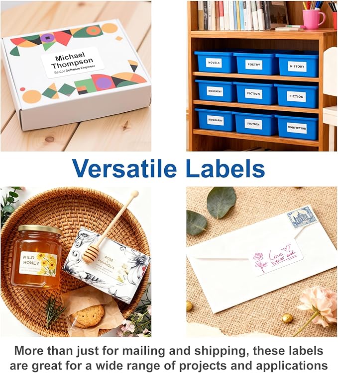 2" x 4" Shipping Address Labels for Laser Inkjet Printer, Mailing Label White for Package or Envelope, Printable Label Sheet 5163 8163 (50 Sheets 500 Labels)