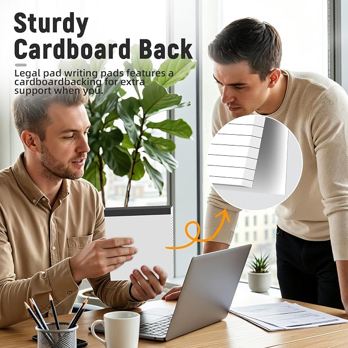 12pcs Note Pads 5"x8",600 Sheets Small Legal Pad, Perforated Color Notepads | 50 Sheets/Pack Notebook, College Ruled Lined Bulk Writing Pad,Sturdy Back Paper Pads 5" x 8 " for Office, School, Business